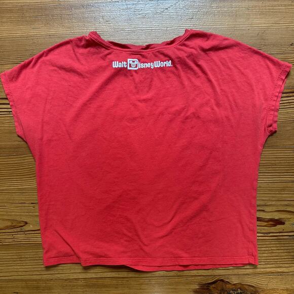 Disney red‎ rainbow Minnie cotton cropped oversized graphic shirt SIZE S - Picture 5 of 5